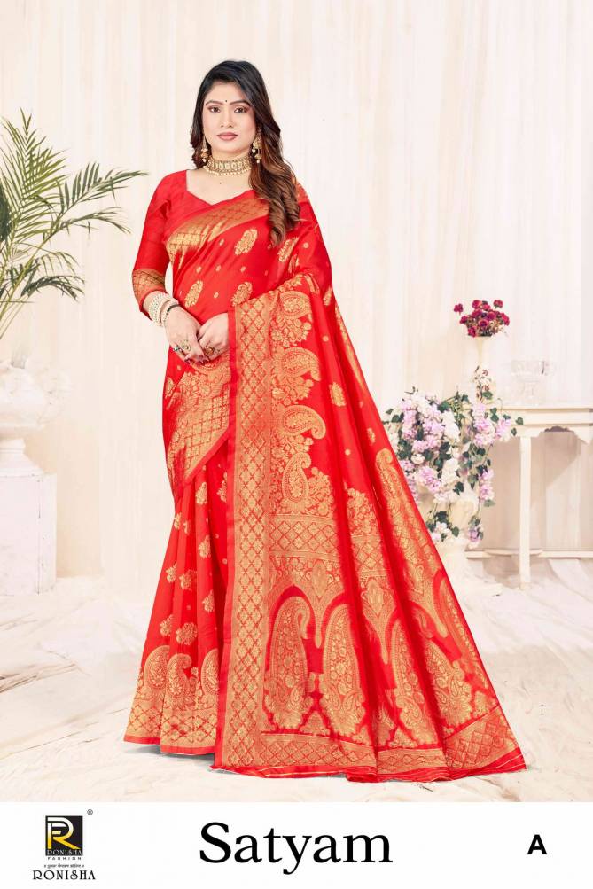Satyam A To F By Ronisha Designer Banarasi Silk Sarees Wholesale Price In Surat
